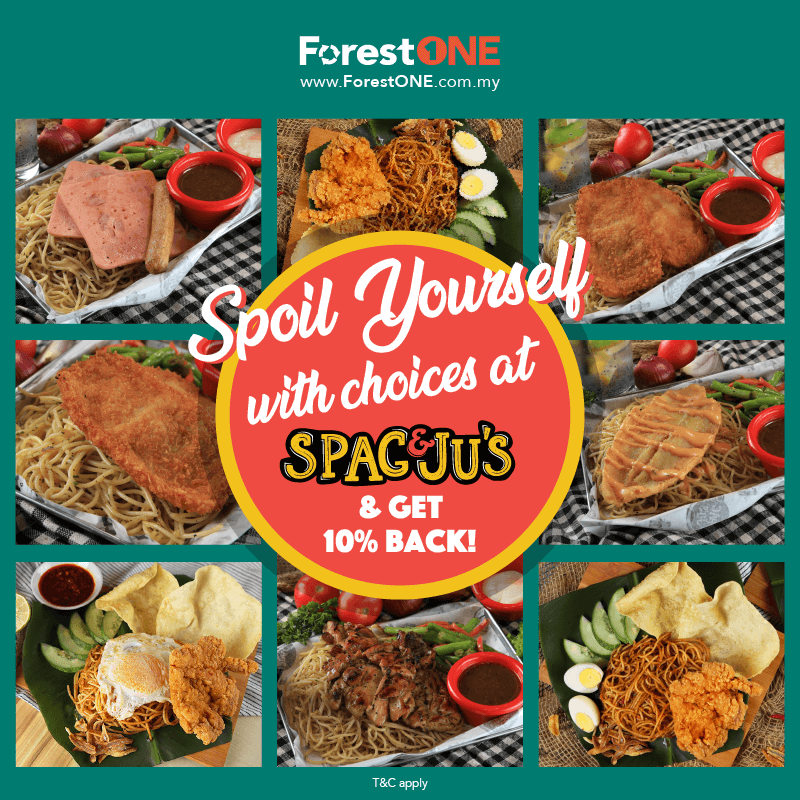 Get 10% back at all Spag & Ju's outlets with ForestONE!