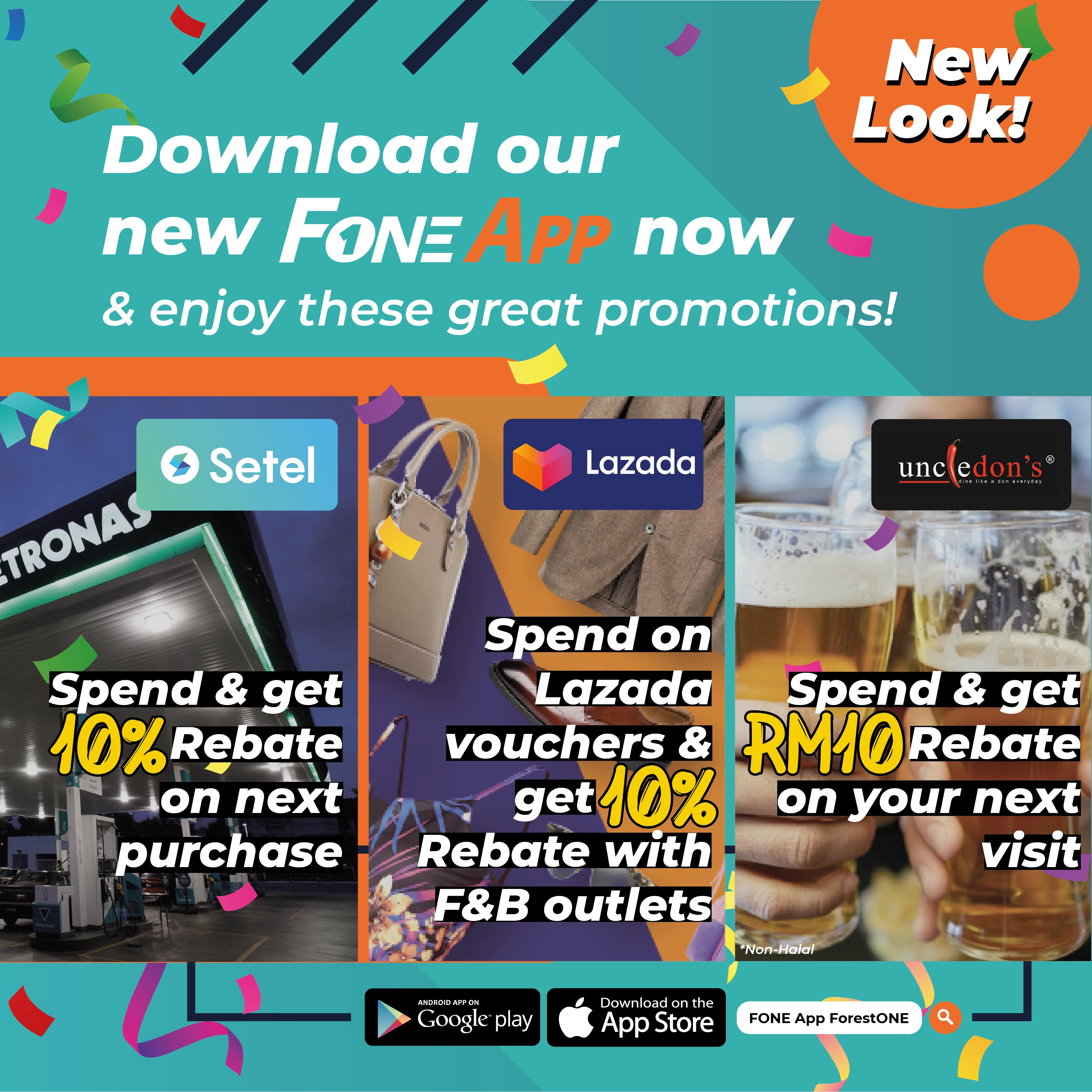 Download the new FONE App & enjoy these promos!